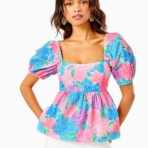 Lilly Pulitzer Kay top NWT Size 8 Beach House Blooms